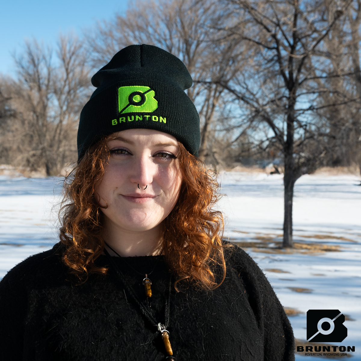 Black & Green Brunton Beanie - Embroidered