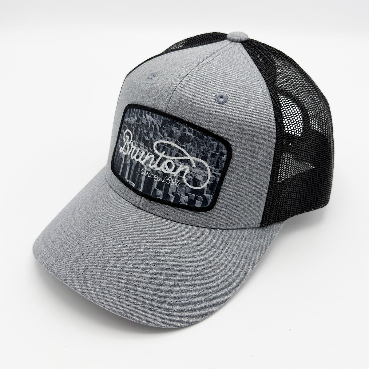 The 'Basalt' Cap - Silver & Black Trucker Hat with Patch